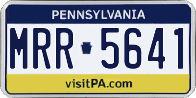 PA license plate MRR5641