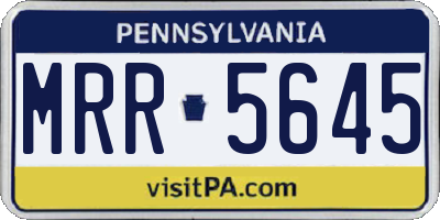 PA license plate MRR5645