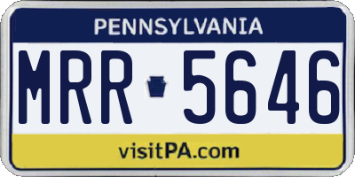 PA license plate MRR5646