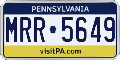 PA license plate MRR5649