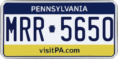 PA license plate MRR5650
