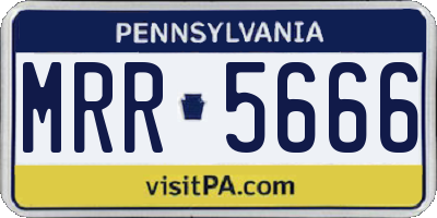 PA license plate MRR5666