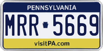 PA license plate MRR5669