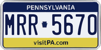 PA license plate MRR5670