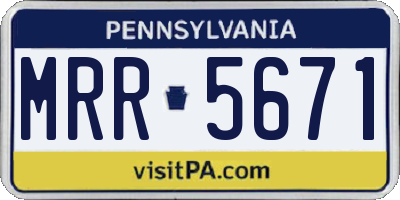 PA license plate MRR5671