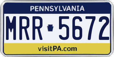 PA license plate MRR5672