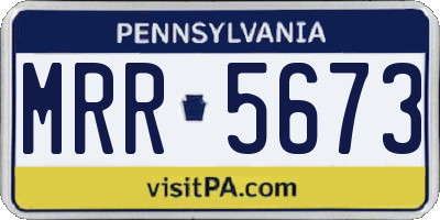 PA license plate MRR5673