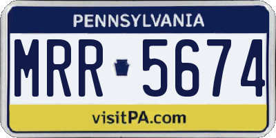 PA license plate MRR5674