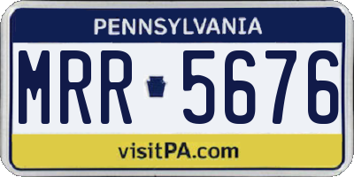 PA license plate MRR5676