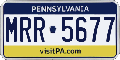 PA license plate MRR5677