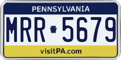PA license plate MRR5679
