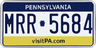 PA license plate MRR5684