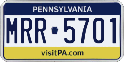 PA license plate MRR5701