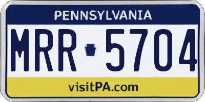 PA license plate MRR5704