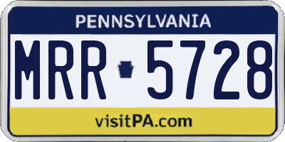 PA license plate MRR5728
