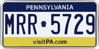 PA license plate MRR5729