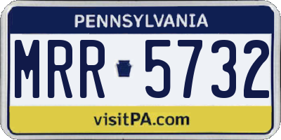 PA license plate MRR5732