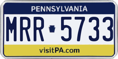 PA license plate MRR5733