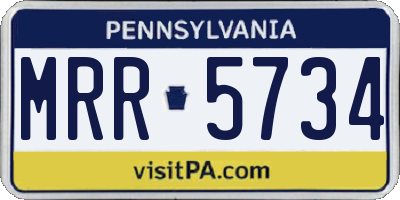 PA license plate MRR5734