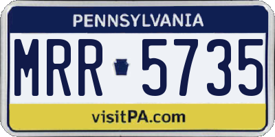 PA license plate MRR5735