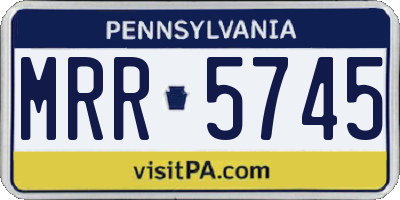 PA license plate MRR5745
