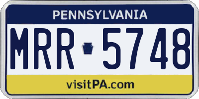 PA license plate MRR5748