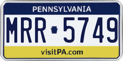 PA license plate MRR5749