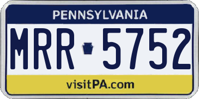 PA license plate MRR5752