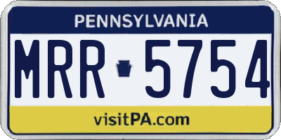 PA license plate MRR5754