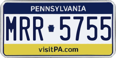 PA license plate MRR5755