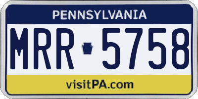PA license plate MRR5758