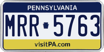 PA license plate MRR5763