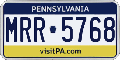 PA license plate MRR5768
