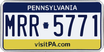 PA license plate MRR5771