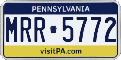 PA license plate MRR5772