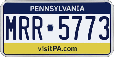 PA license plate MRR5773