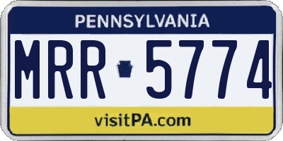 PA license plate MRR5774