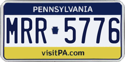 PA license plate MRR5776