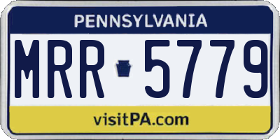 PA license plate MRR5779