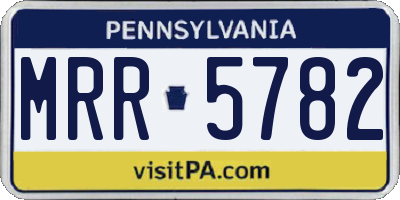 PA license plate MRR5782