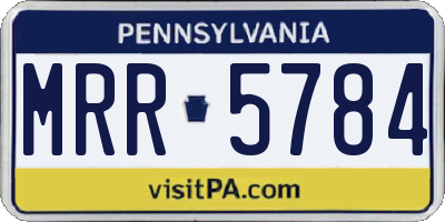 PA license plate MRR5784