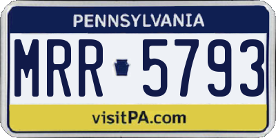 PA license plate MRR5793