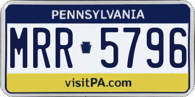 PA license plate MRR5796