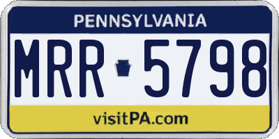 PA license plate MRR5798