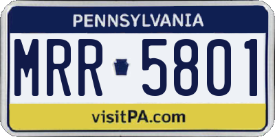 PA license plate MRR5801