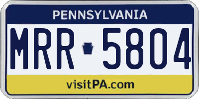 PA license plate MRR5804