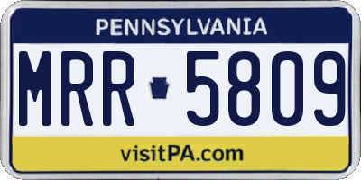 PA license plate MRR5809