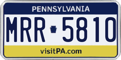 PA license plate MRR5810