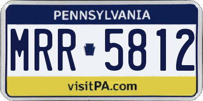 PA license plate MRR5812