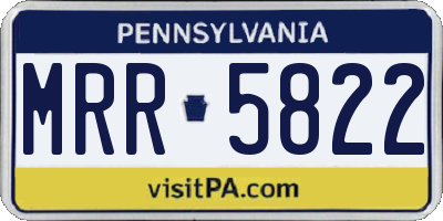 PA license plate MRR5822